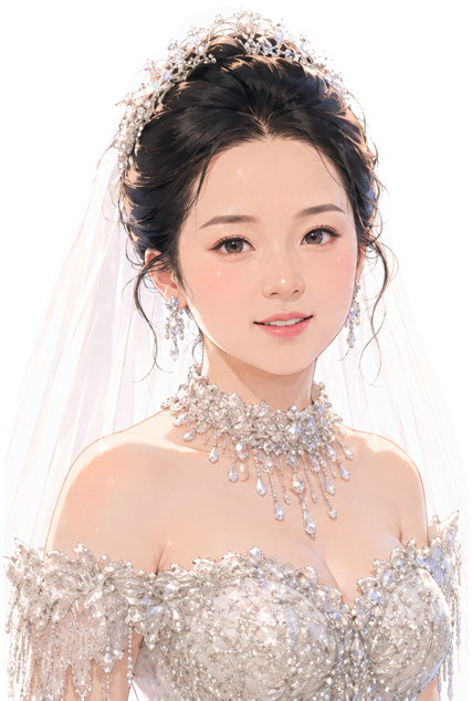 新娘宝钦的婚纱动漫形象